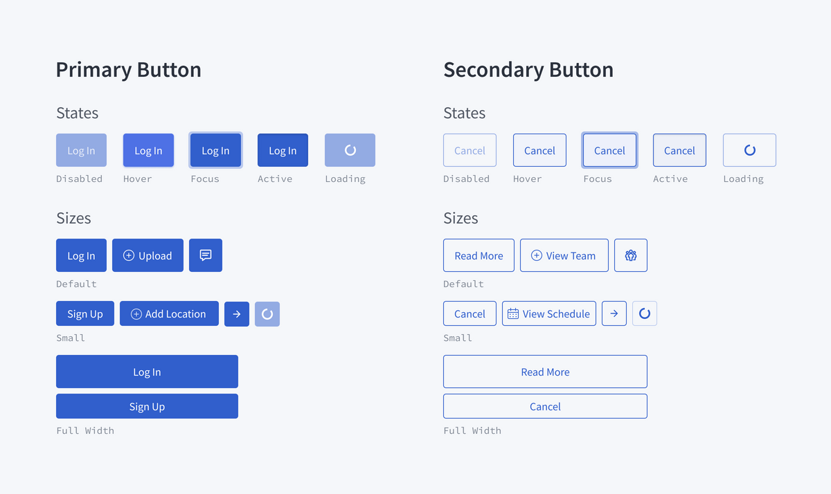 Primary and secondary buttons shown as documented.